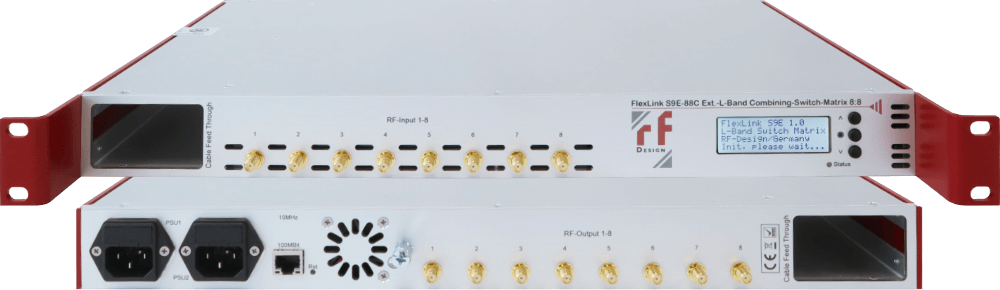RF-Design Product FlexLink S9E-88C Switch Matrix Front and Rear